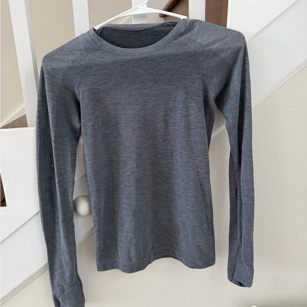 Gray Long Sleeve Top Lululemon Silk blend